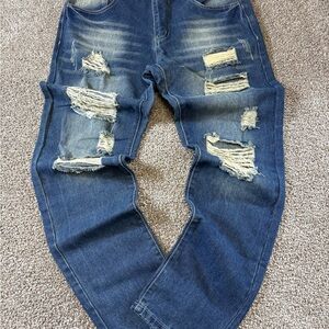 Distressed Blue Jeans for Men